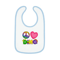 DINO-BUDDIES® - Peace Love DINO™ - Baby Contrast Trim Jersey Bib