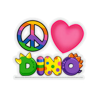 DINO-BUDDIES® - Peace Love DINO™ - Kiss-Cut Stickers White Background
