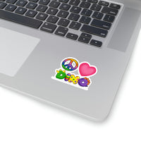 DINO-BUDDIES® - Peace Love DINO™ - Kiss-Cut Stickers White Background