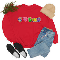 DINO-BUDDIES® - Peace Love DINO™ (One-Line) - Unisex Adult Crewneck Sweatshirt