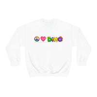 DINO-BUDDIES® - Peace Love DINO™ (One-Line) - Unisex Adult Crewneck Sweatshirt