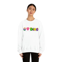 DINO-BUDDIES® - Peace Love DINO™ (One-Line) - Unisex Adult Crewneck Sweatshirt