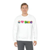 DINO-BUDDIES® - Peace Love DINO™ (One-Line) - Unisex Adult Crewneck Sweatshirt