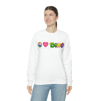 DINO-BUDDIES® - Peace Love DINO™ (One-Line) - Unisex Adult Crewneck Sweatshirt