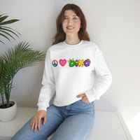DINO-BUDDIES® - Peace Love DINO™ (One-Line) - Unisex Adult Crewneck Sweatshirt