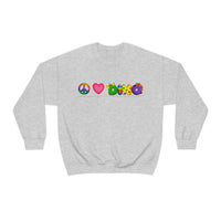 DINO-BUDDIES® - Peace Love DINO™ (One-Line) - Unisex Adult Crewneck Sweatshirt