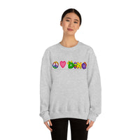 DINO-BUDDIES® - Peace Love DINO™ (One-Line) - Unisex Adult Crewneck Sweatshirt