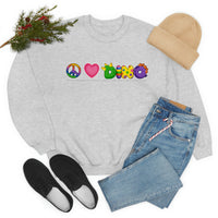 DINO-BUDDIES® - Peace Love DINO™ (One-Line) - Unisex Adult Crewneck Sweatshirt