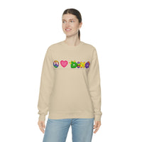 DINO-BUDDIES® - Peace Love DINO™ (One-Line) - Unisex Adult Crewneck Sweatshirt