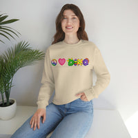 DINO-BUDDIES® - Peace Love DINO™ (One-Line) - Unisex Adult Crewneck Sweatshirt