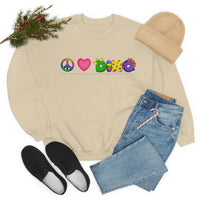 DINO-BUDDIES® - Peace Love DINO™ (One-Line) - Unisex Adult Crewneck Sweatshirt