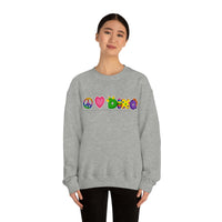 DINO-BUDDIES® - Peace Love DINO™ (One-Line) - Unisex Adult Crewneck Sweatshirt