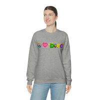 DINO-BUDDIES® - Peace Love DINO™ (One-Line) - Unisex Adult Crewneck Sweatshirt