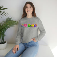 DINO-BUDDIES® - Peace Love DINO™ (One-Line) - Unisex Adult Crewneck Sweatshirt