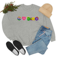 DINO-BUDDIES® - Peace Love DINO™ (One-Line) - Unisex Adult Crewneck Sweatshirt