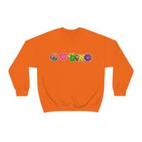 DINO-BUDDIES® - Peace Love DINO™ (One-Line) - Unisex Adult Crewneck Sweatshirt