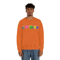 DINO-BUDDIES® - Peace Love DINO™ (One-Line) - Unisex Adult Crewneck Sweatshirt