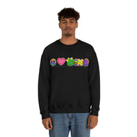 DINO-BUDDIES® - Peace Love DINO™ (One-Line) - Unisex Adult Crewneck Sweatshirt