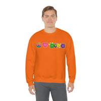 DINO-BUDDIES® - Peace Love DINO™ (One-Line) - Unisex Adult Crewneck Sweatshirt
