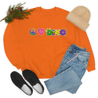 DINO-BUDDIES® - Peace Love DINO™ (One-Line) - Unisex Adult Crewneck Sweatshirt