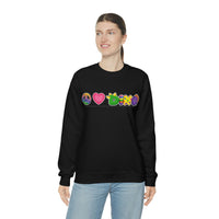 DINO-BUDDIES® - Peace Love DINO™ (One-Line) - Unisex Adult Crewneck Sweatshirt