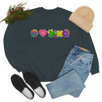 DINO-BUDDIES® - Peace Love DINO™ (One-Line) - Unisex Adult Crewneck Sweatshirt