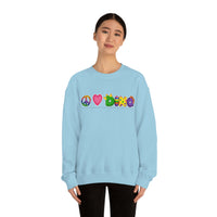 DINO-BUDDIES® - Peace Love DINO™ (One-Line) - Unisex Adult Crewneck Sweatshirt