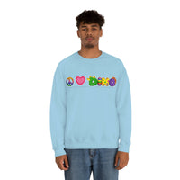 DINO-BUDDIES® - Peace Love DINO™ (One-Line) - Unisex Adult Crewneck Sweatshirt