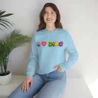 DINO-BUDDIES® - Peace Love DINO™ (One-Line) - Unisex Adult Crewneck Sweatshirt