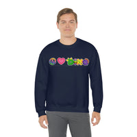 DINO-BUDDIES® - Peace Love DINO™ (One-Line) - Unisex Adult Crewneck Sweatshirt