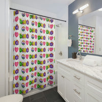DINO-BUDDIES® - Peace Love DINO™ (Pattern) - Shower Curtains