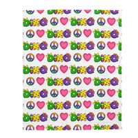 DINO-BUDDIES® - Peace Love DINO™ (Pattern) - Velveteen Plush Blanket