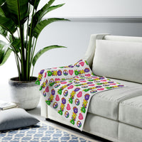 DINO-BUDDIES® - Peace Love DINO™ (Pattern) - Velveteen Plush Blanket