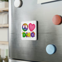 DINO-BUDDIES® - Peace Love DINO™ - Porcelain Magnet, Square