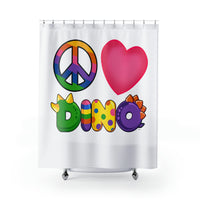 DINO-BUDDIES® - Peace Love DINO™ - Shower Curtains