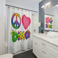 DINO-BUDDIES® - Peace Love DINO™ - Shower Curtains