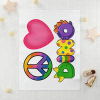 DINO-BUDDIES® - Peace Love DINO™ - Soft Fleece Baby Blanket