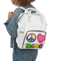 DINO-BUDDIES® - Peace Love DINO™ (Square) - Multifunctional Diaper Backpack