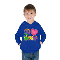 DINO-BUDDIES® - Peace Love DINO™ (Square) - Toddler Pullover Fleece Hoodie