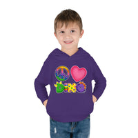 DINO-BUDDIES® - Peace Love DINO™ (Square) - Toddler Pullover Fleece Hoodie