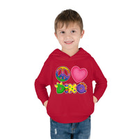 DINO-BUDDIES® - Peace Love DINO™ (Square) - Toddler Pullover Fleece Hoodie
