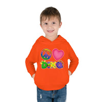 DINO-BUDDIES® - Peace Love DINO™ (Square) - Toddler Pullover Fleece Hoodie