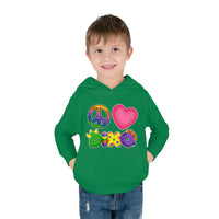 DINO-BUDDIES® - Peace Love DINO™ (Square) - Toddler Pullover Fleece Hoodie