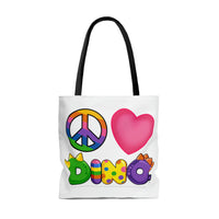 DINO-BUDDIES® - Peace Love DINO™ - Tote Bag (Gusseted)