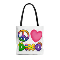 DINO-BUDDIES® - Peace Love DINO™ - Tote Bag (Gusseted)
