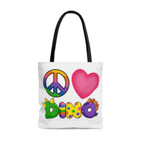 DINO-BUDDIES® - Peace Love DINO™ - Tote Bag (Gusseted)