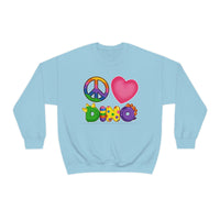 DINO-BUDDIES® - Peace Love DINO™ - Unisex Adult Crewneck Sweatshirt