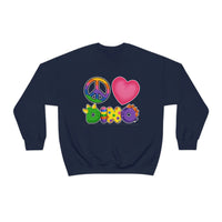 DINO-BUDDIES® - Peace Love DINO™ - Unisex Adult Crewneck Sweatshirt