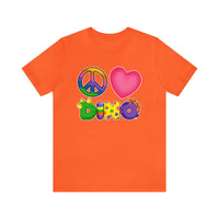 DINO-BUDDIES® - Peace Love DINO™ - Unisex Adult Jersey Short Sleeve Tee