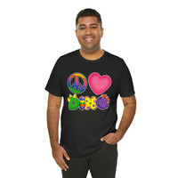 DINO-BUDDIES® - Peace Love DINO™ - Unisex Adult Jersey Short Sleeve Tee